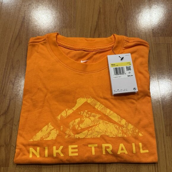 Nike Trail Dri-Fit T-Shirt Running Orange Brand New Men's SZ Small DZ2727-885 - Picture 5 of 7